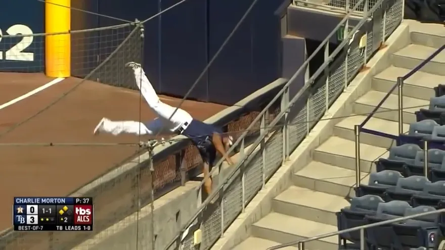 Impresionante atrapada de Manuel Margot de los Tampa Bay Rays