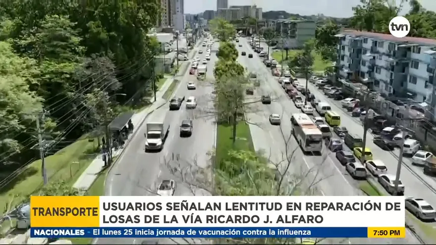 Reposición de losas de la vía Ricardo J. Alfaro sigue a paso lento