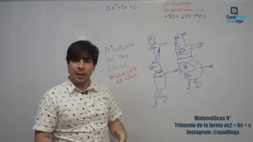 Ayudinga Matemáticas 9° - Trinomio de la ax^2+bx+c Parte III 27 de marzo de 2020
