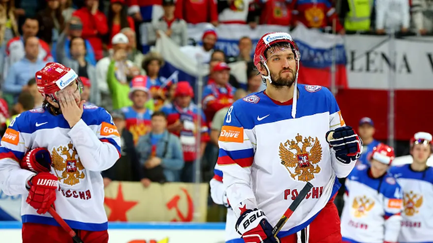 Equipo ruso de hockey sobre hielo.
