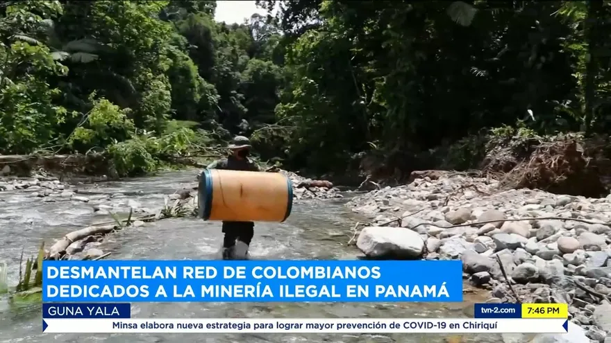 Banda de colombianos detenidos por minería ilegal en Panamá