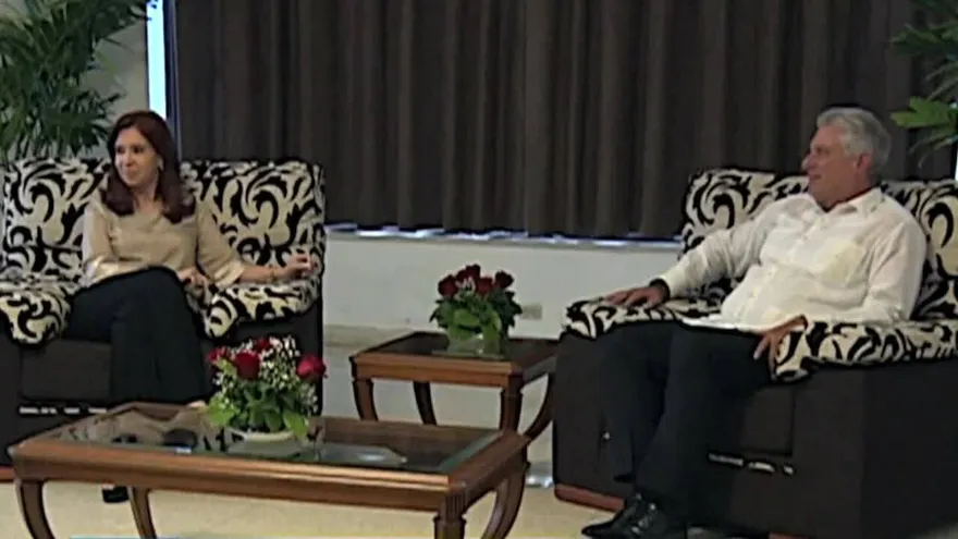 Presidente cubano tuvo "fraternal" reunión con Cristina Kirchner