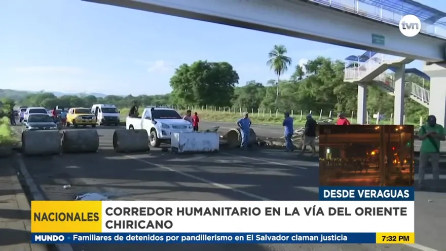 Corredor humanitario en la vía del oriente chiricano se instaló