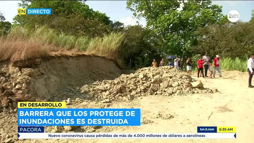Vecinos de Tataré preocupados por daño de barrera que los protege de inundaciones