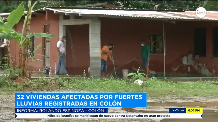 Lluvias afectan 32 viviendas en Colón