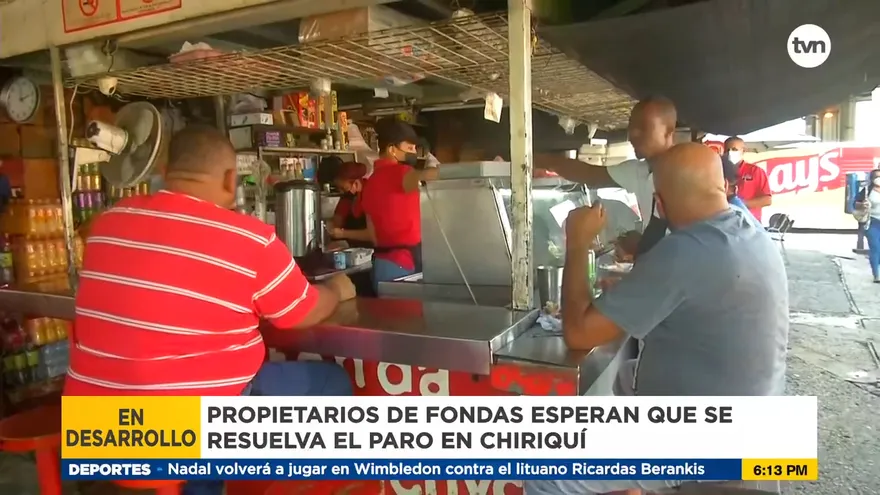 Comerciantes de fondas piden que se resuelva el paro en Chiriquí