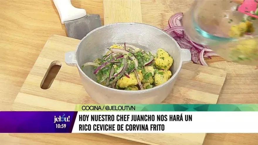Ceviche de corvina frito