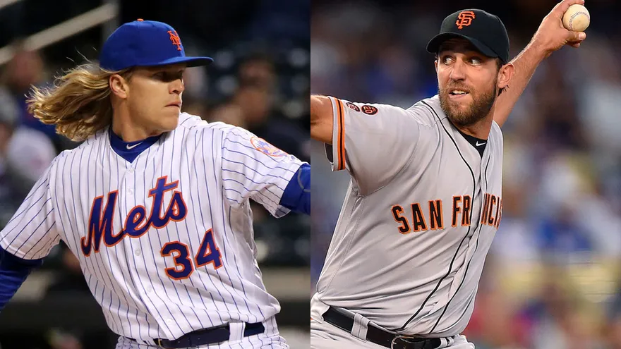 Noah Syndergaard (i) y Madison Bumgarner (d)