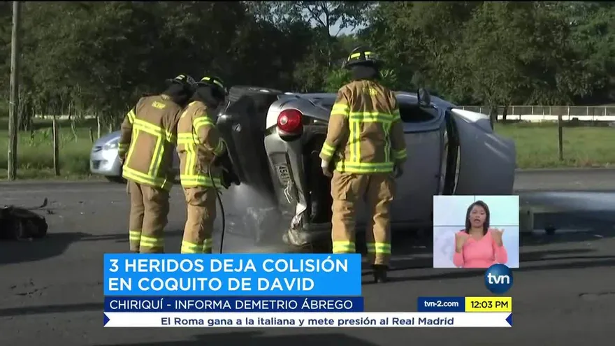 Se registra accidente de tránsito en la provincia de Chiriquí