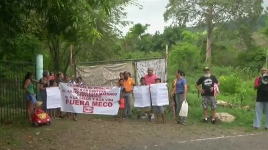 Manifestación en El Chumical de Veracruz.