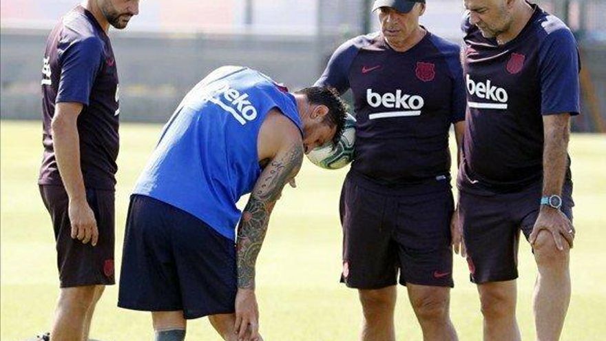 Messi se lesiona en su primer entrenamiento con el Barcelona