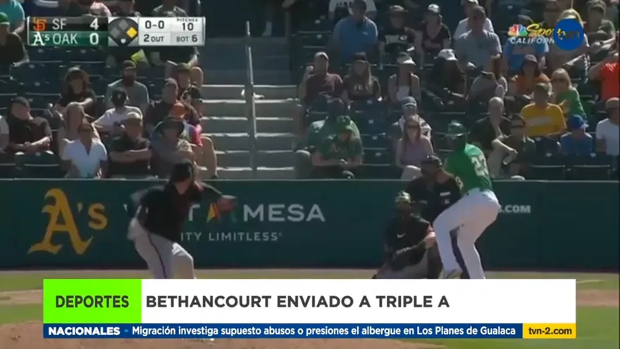 Panameño Bethancourt enviado a Triple A de Oakland