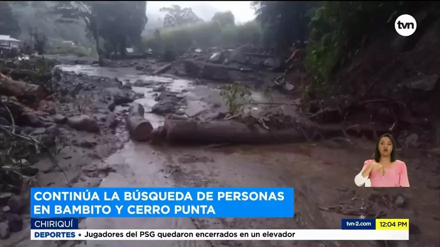 Continúa la búsqueda de personas en Bambito y Cerro Punta