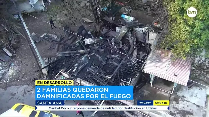 Dos familias damnificadas deja incendio en Santa Ana