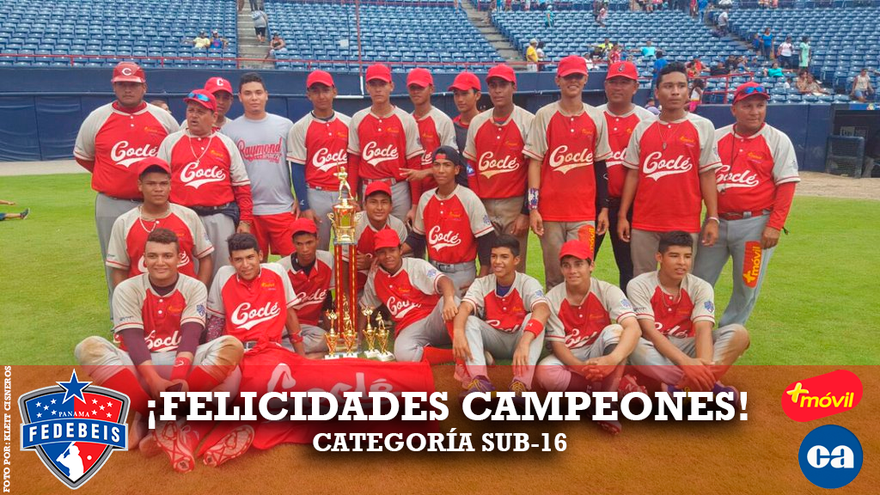 Equipo de Coclé, campeón nacional de béisbol sub-16