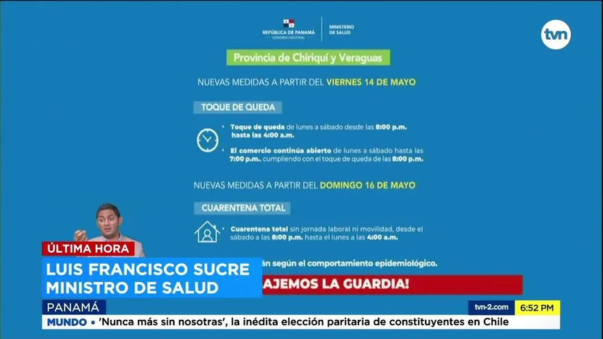 Anuncian cuarentena total de domingos para Chiriquí y Veraguas