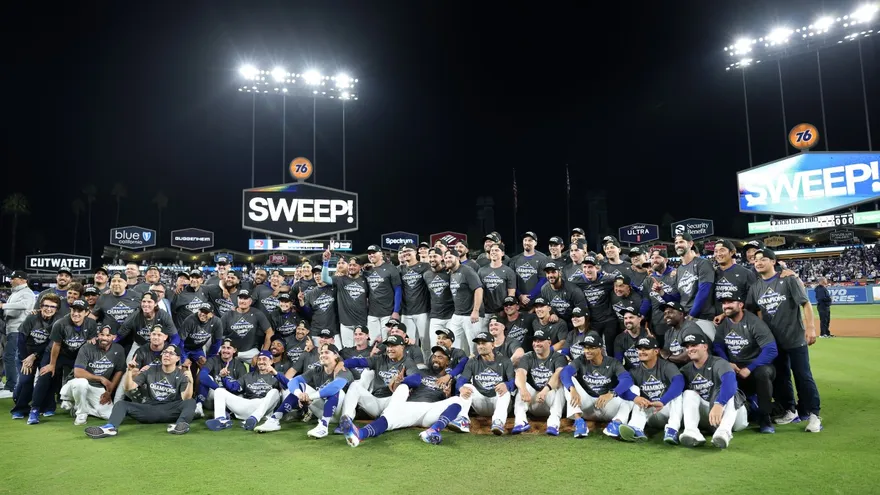 Los Dodgers celebran la conquista del banderín de la Liga Nacional y su pase a la Serie Mundial 2025