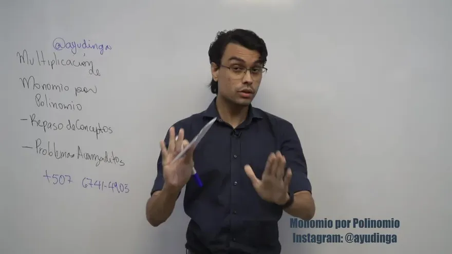 Ayudinga Matemáticas 8° - Multiplicación de Monomio por Polinomio con Exponentes Literales Parte II 16 de abril de 2020