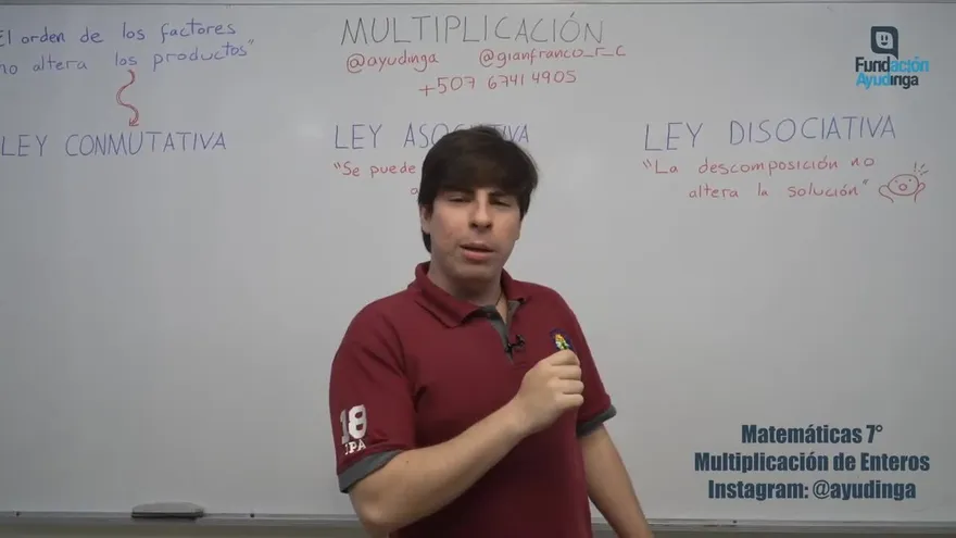 Ayudinga Matemáticas 7° - Multiplicación de Números Enteros Parte II 23 de marzo de 2020