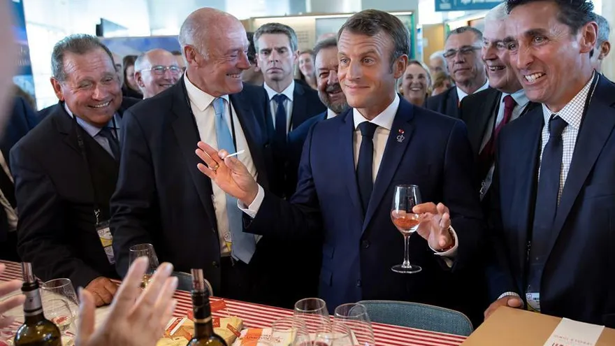 El presidente francés Emmanuel Macron en la cumbre del G7.