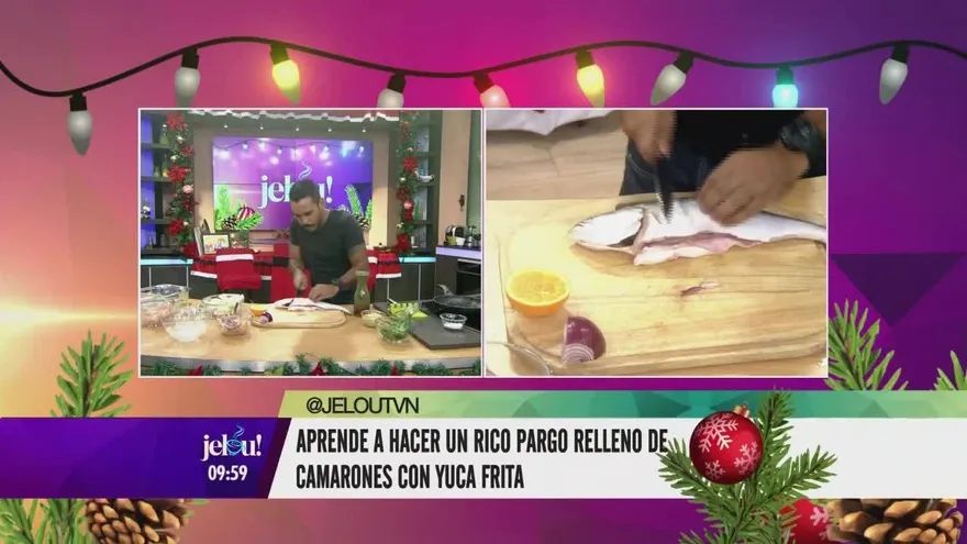 Riquísimo de Pargo Relleno de Camarones con Yuca Frita