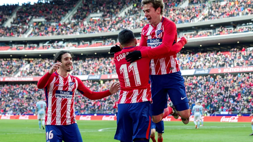 Atlético golea al Celta y mantiene sus esperanzas ligueras