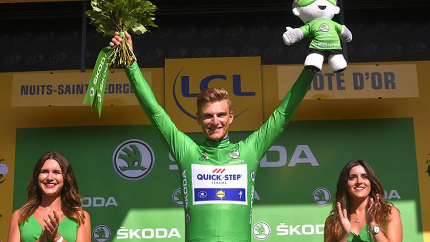 Marcel Kittel celebra como ganador de la séptima etapa del Tour de Francia 2017