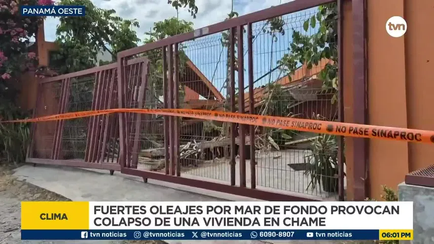 Fuertes oleajes provocan colapso de propiedad vacacional de playa Malibu en Chame