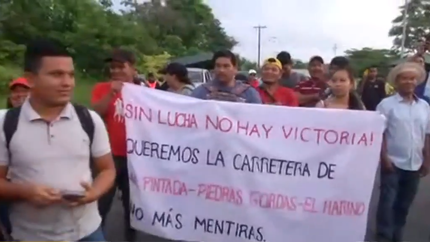 Protesta en La Pintada, provincia de Coclé.