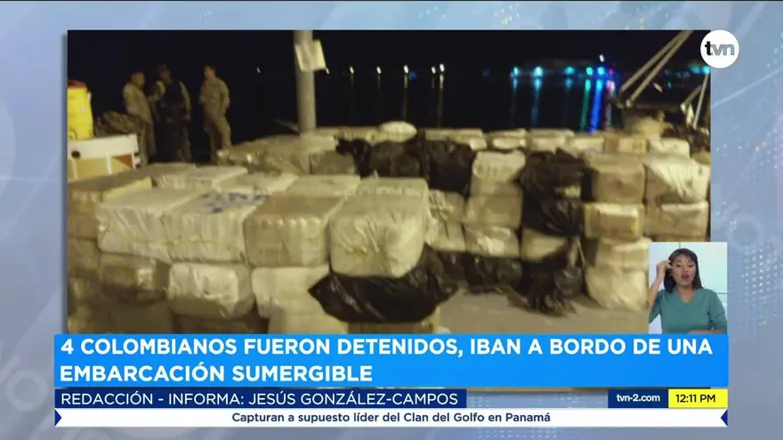 Cuatro personas detenidas tras decomiso de droga en embarcación sumergible