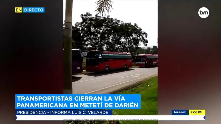 Transportistas cierran la vía Interamericana en Metetí, Darién