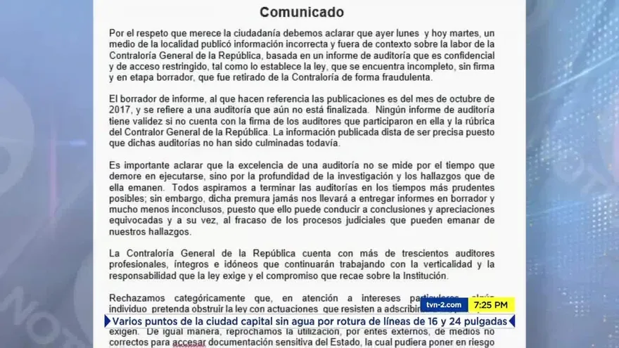 Surgen críticas contra la Contraloría General de la República