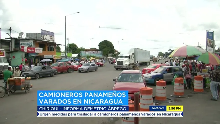 Camioneros panameños varados en Nicaragua