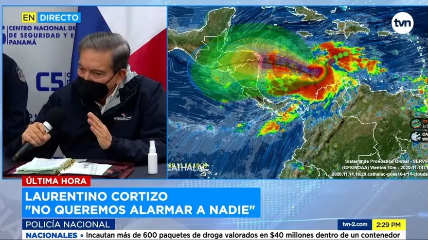 Iota tiene una trayectoria similar al huracán Eta, explica Etesa