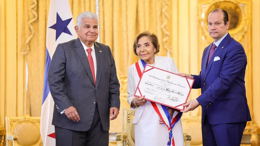 El presidente de la República, José Raúl Mulino; la gobernadora, Mayín Correa y el canciller, Javier Martínez-Acha