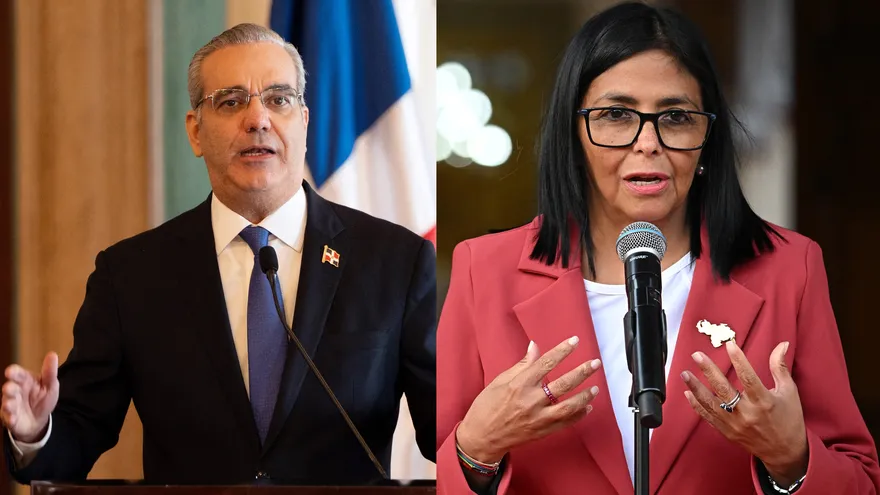 Luis Abinader, presidente de la Repúlica Dominicana y Delcy Rodriguez, presidenta encargada de Venezuela