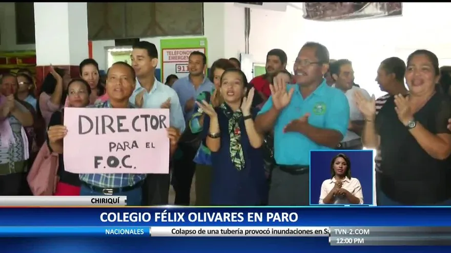 Docentes del Colegio Félix Olivares de David declaran paro indefinido
