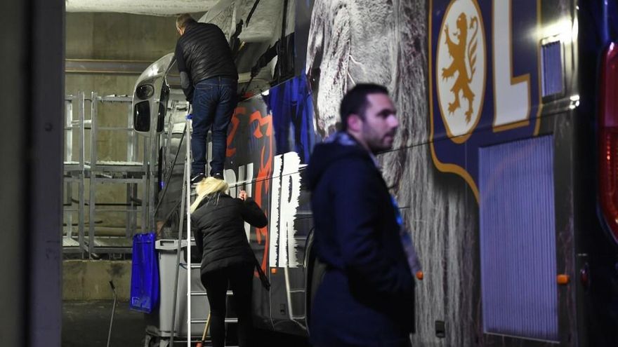 Apedreado el autobús del Lyon antes del duelo contra el Marsella