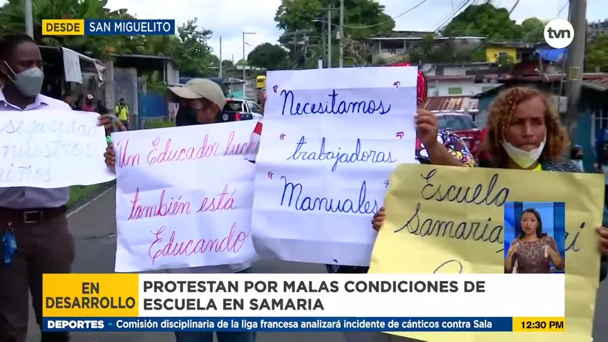 Docentes y padres de familia de Samaria Sinaí protestan por mal estado del plantel