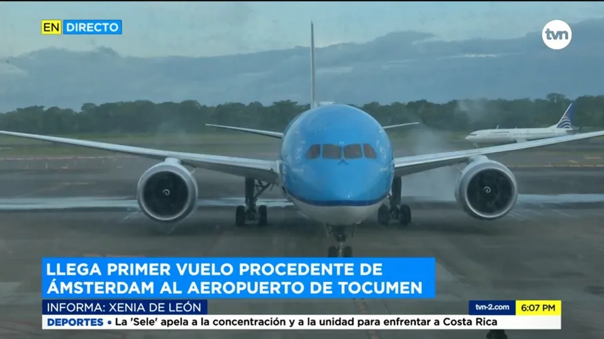 Llega el primer vuelo internacional a Panamá, procedente de Amsterdam