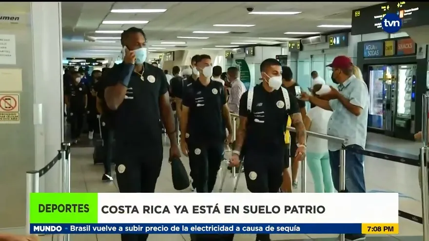 Llegada de la selección de Costa Rica a Panamá