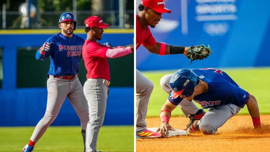 Imágenes del partido de fogueo entre las selecciones de béisbol de Panamá y Puerto Rico