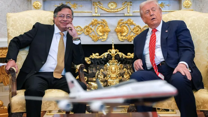 Gustavo Petro, presidente de Colombia junto a Donald Trump, presidente de EEUU