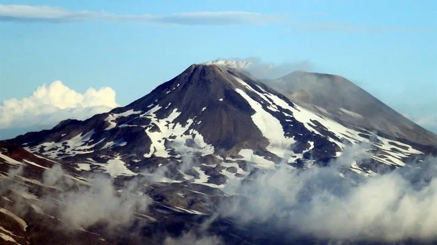 Vista del volcán Chillán, situado en el sur de Chile.