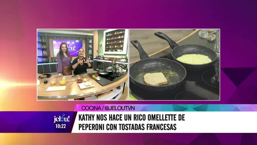 Kathy nos hace un rico omellette de peperoni con tostadas francesas