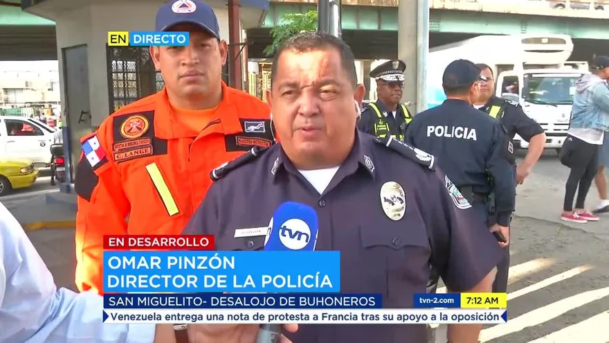 La Policía custodia área del desalojo de buhoneros en San Miguelito