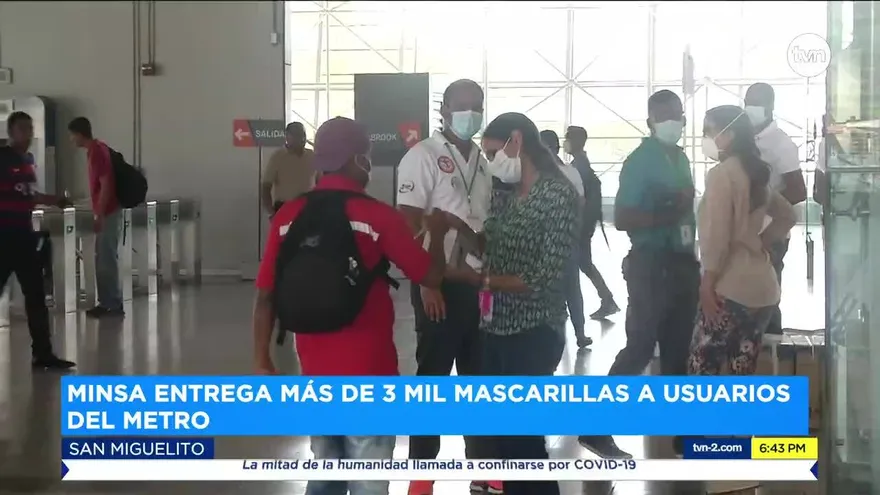 Entregan 3 mil mascarillas a usuarios del Metro en San Miguelito