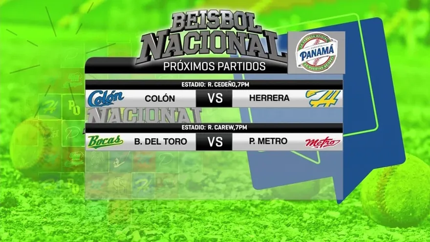 Próximos partidos del béisbol nacional