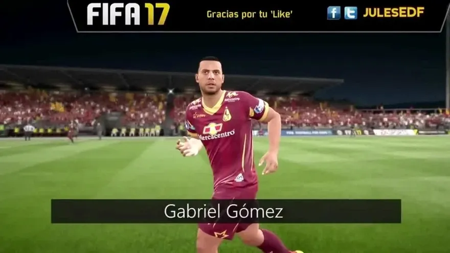 En FIFA 2017, sale Gabriel Gómez con Deportes Tolima, no se parece en nada