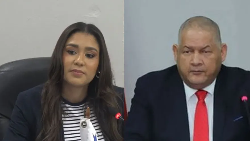 La diputada Yamireliz Chong y el perredista Benicio Robinson.